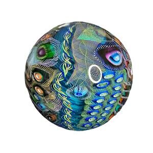 NEW Seascape Inspired Murrine & Cane 6” Orb Paperweight Signed S. Garrelts